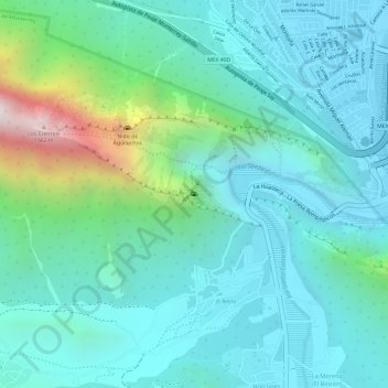 Carte topographique Cueva de la Virgen, altitude, relief