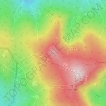 Carte topographique Kleiner Rachel, altitude, relief