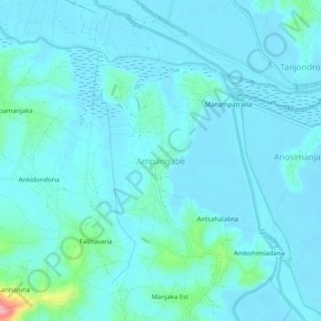 Carte topographique Ampangabe, altitude, relief