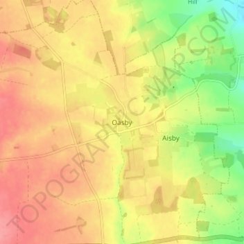 Carte topographique Oasby, altitude, relief