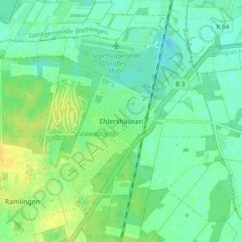 Carte topographique Ehlershausen, altitude, relief