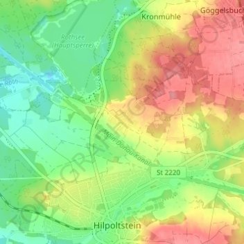 Carte topographique Heuberg, altitude, relief
