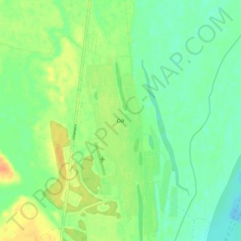 Carte topographique Ой, altitude, relief