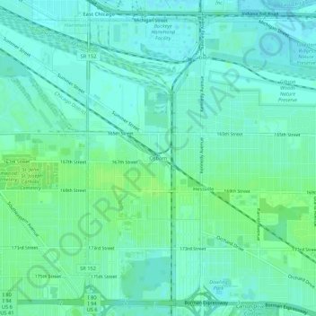Carte topographique Osborn, altitude, relief