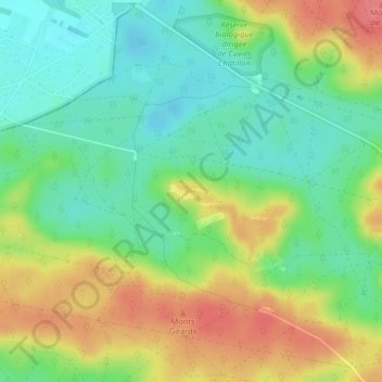 Carte topographique Caverne des Brigands, altitude, relief