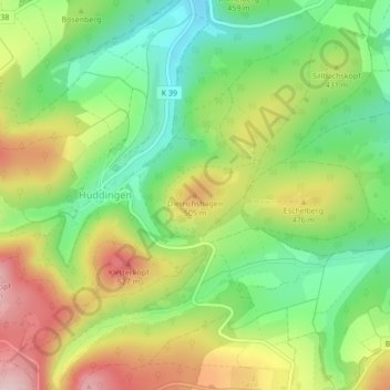 Carte topographique Dietrichshagen, altitude, relief