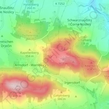 Carte topographique Sora, altitude, relief
