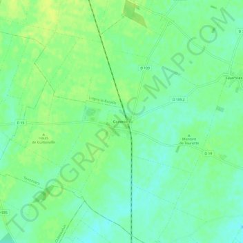 Carte topographique Gommiers, altitude, relief