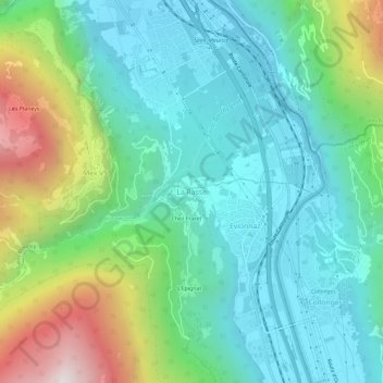 Carte topographique La Rasse, altitude, relief