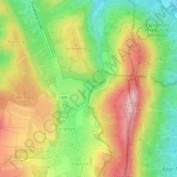 Carte topographique Kattenmühle, altitude, relief