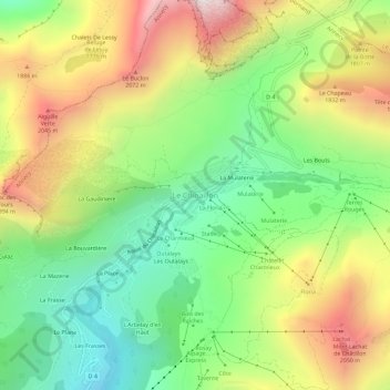 Carte topographique Le Chinaillon, altitude, relief
