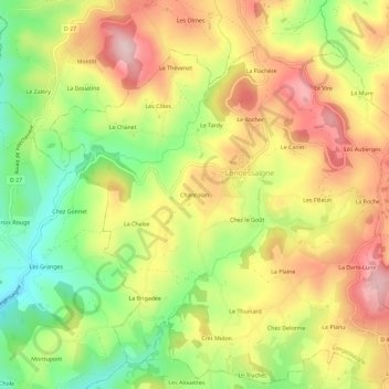 Carte topographique Chancolan, altitude, relief