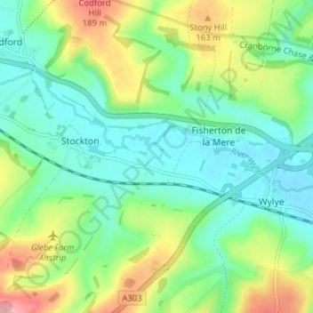 Carte topographique Bapton, altitude, relief
