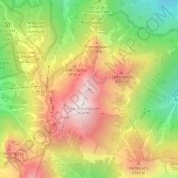 Carte topographique Saile (Nockspitze) Vorgipfel, altitude, relief