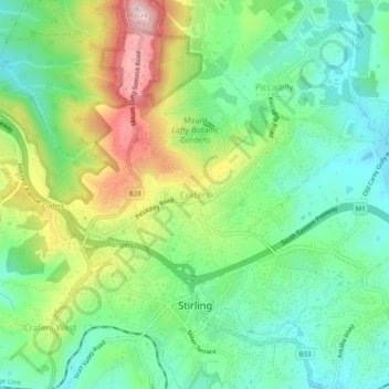 Carte topographique Crafers, altitude, relief