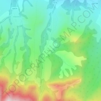 Carte topographique Peștera, altitude, relief