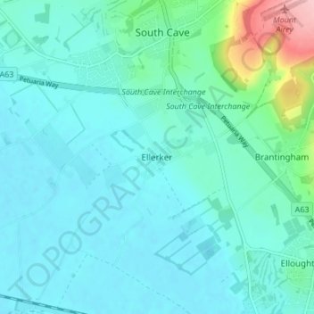 Carte topographique Ellerker, altitude, relief