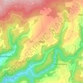 Carte topographique Haag, altitude, relief