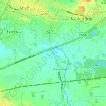 Carte topographique Lately Common, altitude, relief