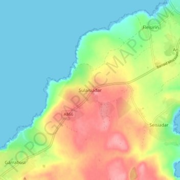 Carte topographique Shulishader, altitude, relief