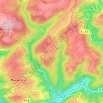 Carte topographique Feder, altitude, relief