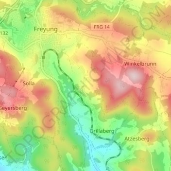 Carte topographique Pittersberg, altitude, relief