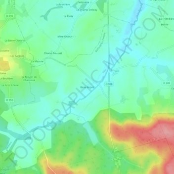 Carte topographique Beau Repos, altitude, relief