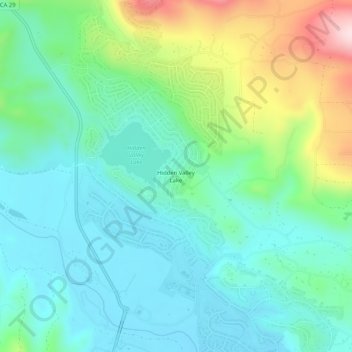 Carte topographique Hidden Valley Lake, altitude, relief