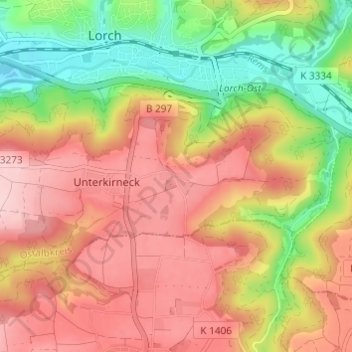 Carte topographique Oberkirneck, altitude, relief