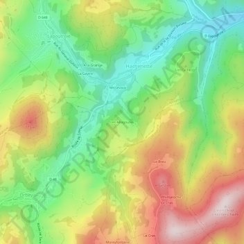 Carte topographique Les Allagoutes, altitude, relief