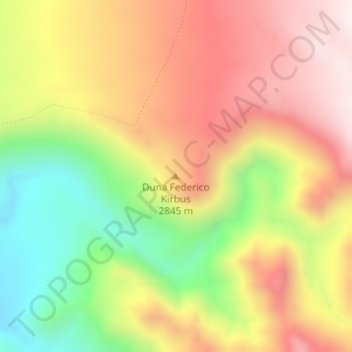 Carte topographique Duna Federico Kirbus, altitude, relief
