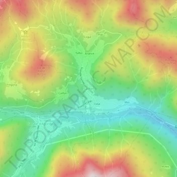 Carte topographique Sachet, altitude, relief