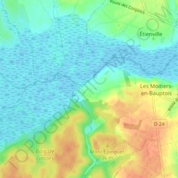 Carte topographique Longuerac, altitude, relief