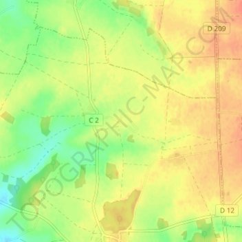 Carte topographique Courméry, altitude, relief