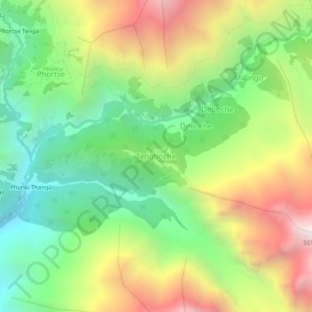 Carte topographique Tengboche, altitude, relief