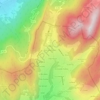 Carte topographique Sous Chez Ducrot, altitude, relief