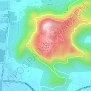 Carte topographique Chamundi Hill, altitude, relief