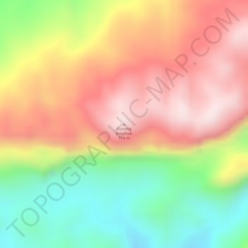 Carte topographique Gunung Bagahak, altitude, relief