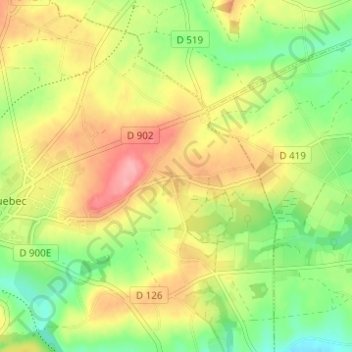 Carte topographique Le Melleret, altitude, relief