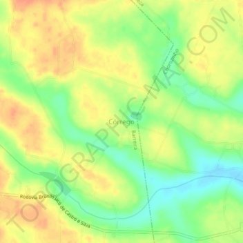 Carte topographique Córrego, altitude, relief
