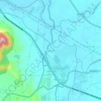 Carte topographique Savroli, altitude, relief
