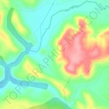 Carte topographique El Cerrejón, altitude, relief