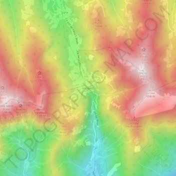 Carte topographique San Boldo, altitude, relief