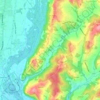 Carte topographique Dillach, altitude, relief