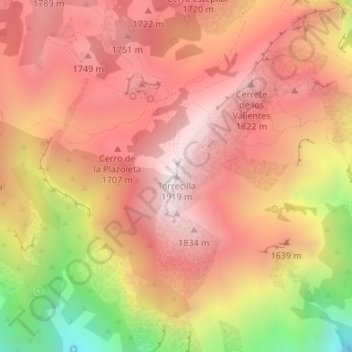 Carte topographique Torrecilla, altitude, relief
