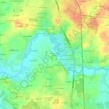 Carte topographique Chemin de la Vallée, altitude, relief