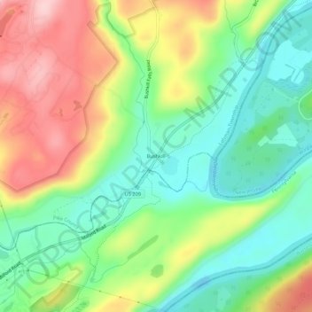 Carte topographique Bushkill, altitude, relief