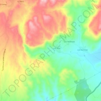 Carte topographique Cariatiz, altitude, relief