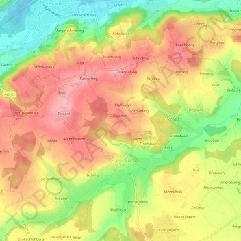 Carte topographique Loipl, altitude, relief
