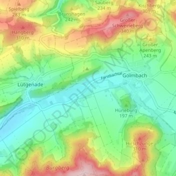 Carte topographique Warbsen, altitude, relief